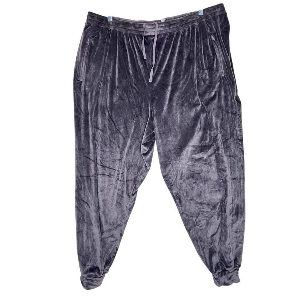 SKIMS Velour Jogger Sweatpants 4XL Gray Drawstring Elastic Waist Pockets